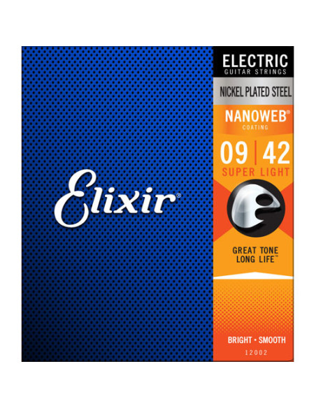 Juego Cuerdas Guitarra Eléctrica Elixir Nanoweb 12002 (009-042)