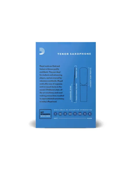 Caja 10 Cañas Saxo Tenor Royal by D'Addario 2½