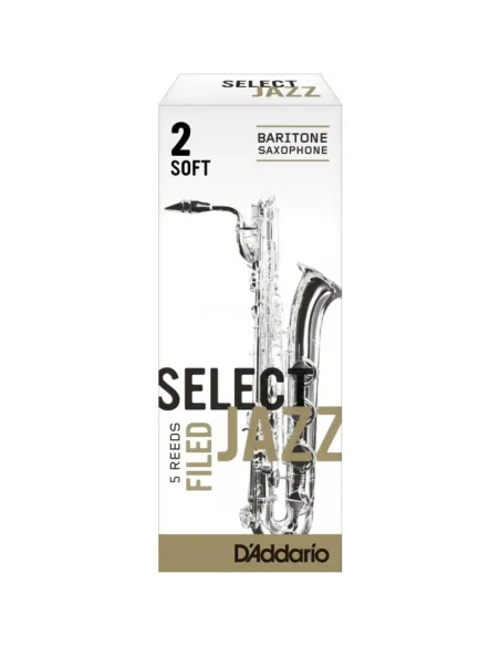 Caja 5 Cañas Saxo Barítono Select Jazz by D'Addario 2 Suave Filed