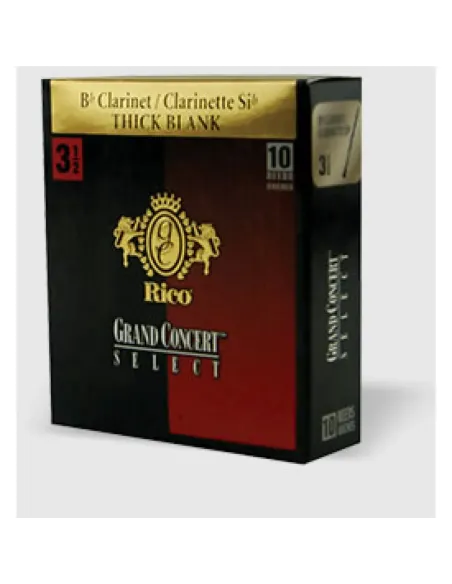Caja 10 Cañas Clarinete Rico Gran Concert Select Thick Blank 2