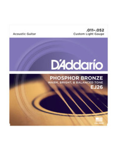 Juego Cuerdas Guitarra Acústica D'Addario EJ-26 011-052
