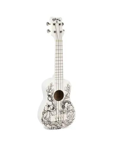 Ukelele Kohala Canvas Soprano KC-S Blanco para decorar