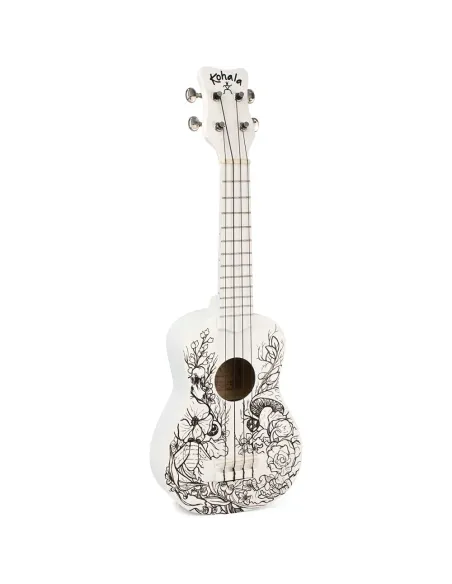 Ukelele Kohala Canvas Soprano KC-S Blanco para decorar