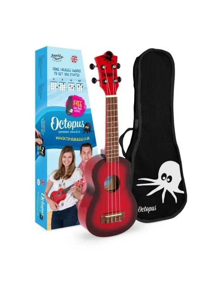 Ukelele Soprano Octopus UK-205RDB Rojo Burst