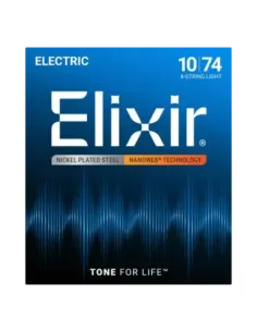 Juego 8 Cuerdas Guitarra Eléctrica Elixir Nanoweb 12062 (010-074) 2