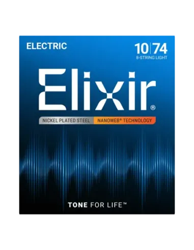 Juego 8 Cuerdas Guitarra Eléctrica Elixir Nanoweb 12062 (010-074)