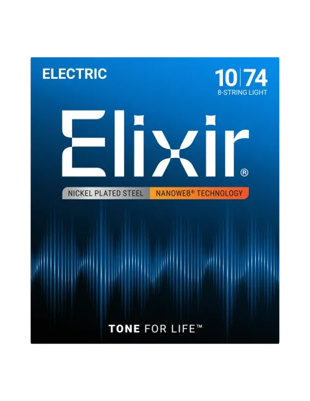 Juego 8 Cuerdas Guitarra Eléctrica Elixir Nanoweb 12062 (010-074)