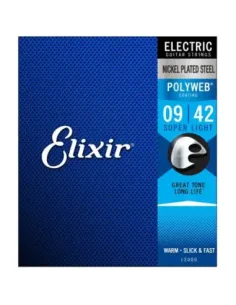 Juego Cuerdas Guitarra Eléctrica Elixir Polyweb 12000 (009-042) 2