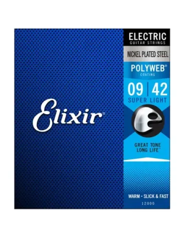 Juego Cuerdas Guitarra Eléctrica Elixir Polyweb 12000 (009-042)