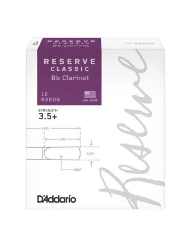 Caja 10 Cañas Clarinete Organic Reserve Classic by D'Addario 3½+