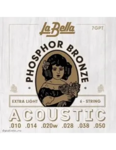 Juego La Bella Acústica Phosphor Bronze 7-GPT (010-050) 2