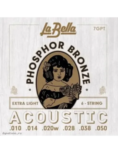Juego La Bella Acústica Phosphor Bronze 7-GPT (010-050)