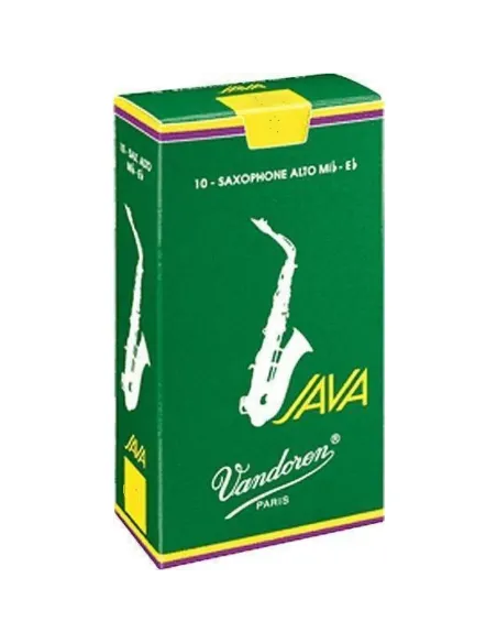 Caja 10 Cañas Saxo Alto Vandoren Java 3½ caja verde