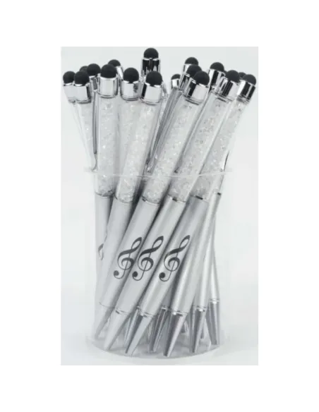 Bolígrafo Stylus Clave De Sol Agifty B-2002 Cristal Plata