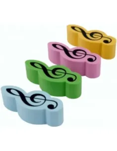 4 Gomas Borrar Clave De Sol Agifty E-1028 Colores Varios