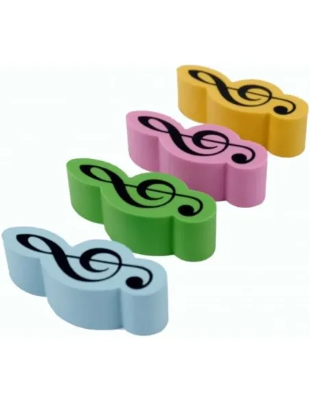 4 Gomas Borrar Clave De Sol Agifty E-1028 Colores Varios