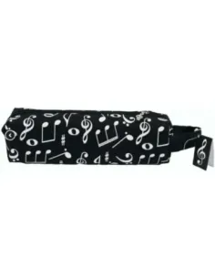 Estuche Escolar Agifty P-1022 Negro Notas Blancas