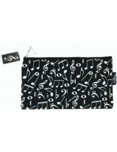 Estuche Escolar Agifty P-1025 Negro Notas Blancas