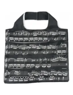 Bolsa Maxi Mini Shopper Partituras Agifty B-3032 Negra