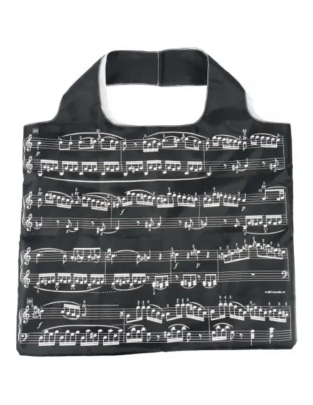 Bolsa Maxi Mini Shopper Partituras Agifty B-3032 Negra