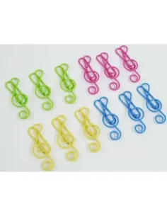 Pack 12 Clips Clave De Sol Agifty C-1026 Colores 4cm