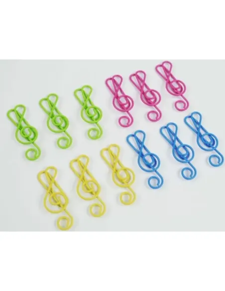 Pack 12 Clips Clave De Sol Agifty C-1026 Colores 4cm
