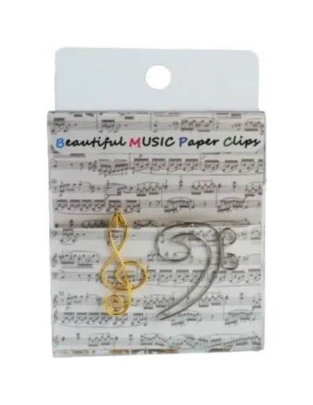 Pack 12 Clips Clave De Sol y Fa Agifty C-1050 Colores 3cm