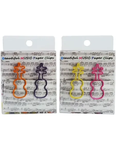 Pack 12 Clips Violín Agifty C-1027 Colores 4cm