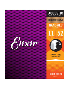 Juego Cuerdas Acústica Elixir Phosphor Nanoweb 16027 (11-52)