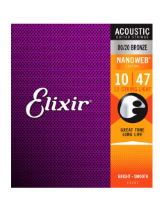 Juego 12 cuerdas Guitarra Acústica Elixir Nanoweb 11152 (10)