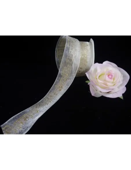 Cinta Regalo Agifty R-1004 Crema Notas Doradas