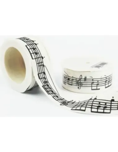 Cinta Regalo Agifty R-1014 Blanca Notas Negras