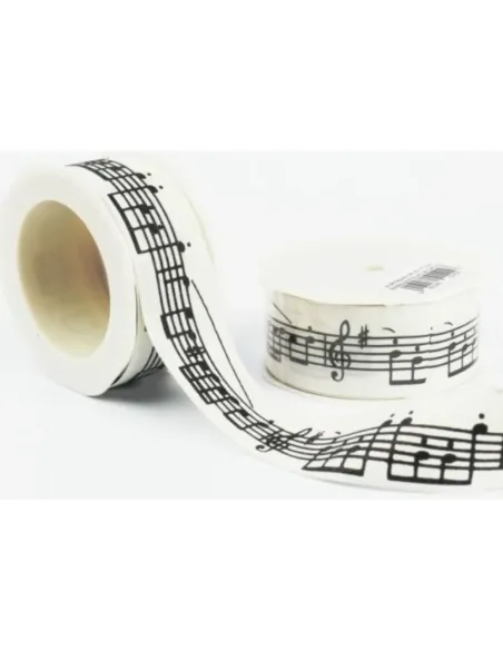 Cinta Regalo Agifty R-1014 Blanca Notas Negras