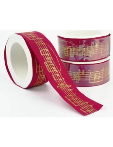 Cinta Regalo Agifty R-1016 Roja Notas Doradas