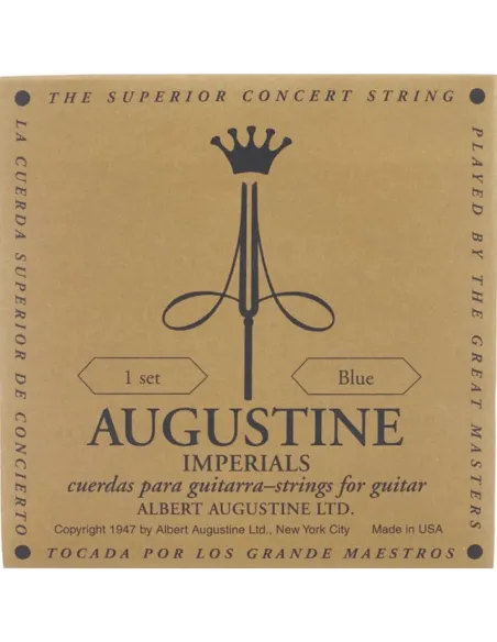 Juego Cuerdas Guitarra Clásica Augustine Imperial Azul