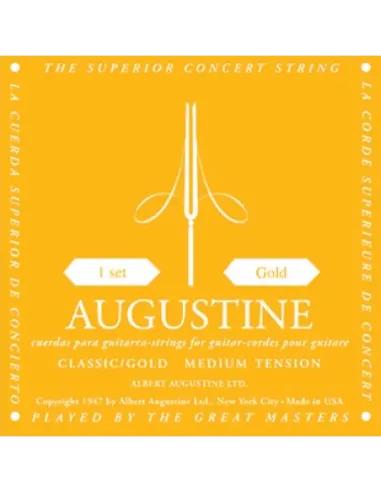 Juego Cuerdas Guitarra Clásica Augustine Oro
