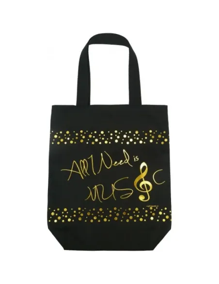 Bolsa Tote Bag Agifty B-3044 Negra y Dorada