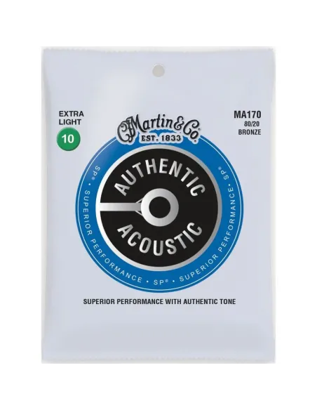 Juego Cuerdas Guitarra Acústica Martin MA-170 Bronce 80/20 010-47