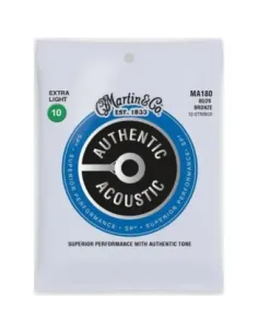 Juego 12 Cuerdas Guitarra Acústica Martin MA-180 Bronce 80/20 010-047 2
