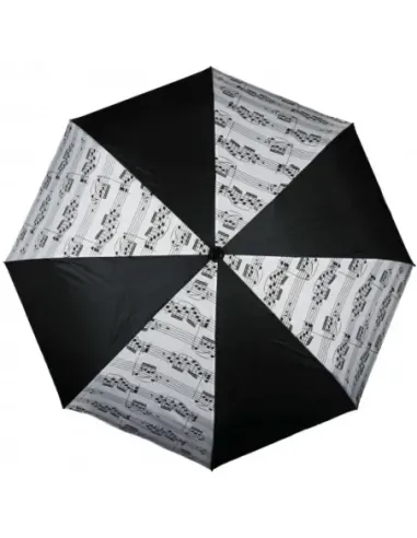 Mini Paraguas Notas Agifty U-2002 Blanco y Negro