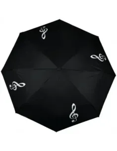 Mini paraguas Agifty U-2003 Negro Clave de Sol blanca 2