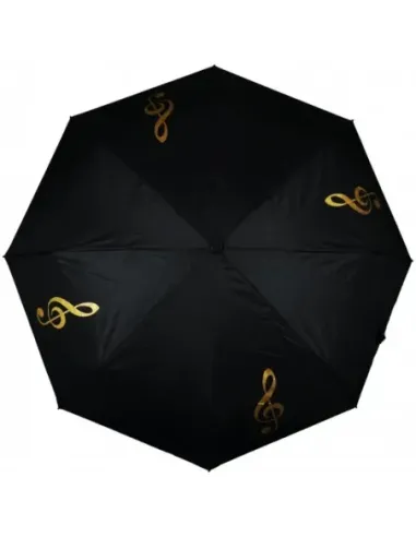 Mini Paraguas Agifty U-2004 Negro Clave de Sol Dorada