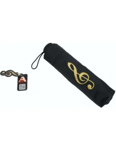 Mini Paraguas Agifty U-2004 Negro Clave de Sol Dorada