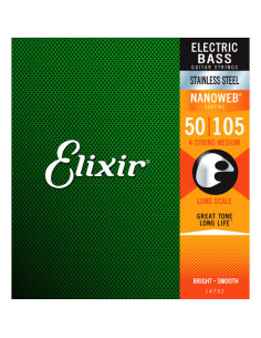 Juego 4 Cuerdas Bajo Elixir Stainless Steel 14702 (50-105)