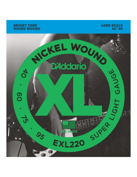 Juego Cuerdas Bajo D'Addario EXL-220 040-095