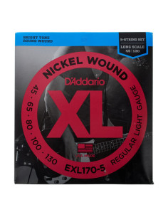 Juego Cuerdas Bajo 5 Cuerdas D'Addario EXL-170-5 045-130