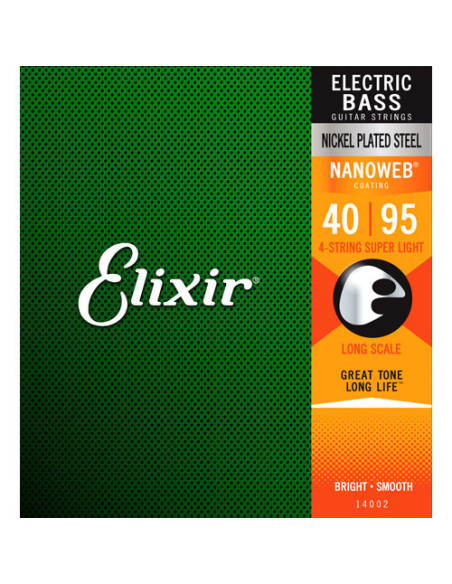 Juego Cuerdas Bajo Elixir Nickel 14002 (40-95)