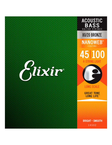 Juego Cuerdas Bajo Acústico Elixir 14502 (45-100)