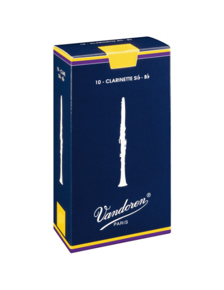 Caja 10 Cañas Clarinete Vandoren Tradicional 2½ caja azul