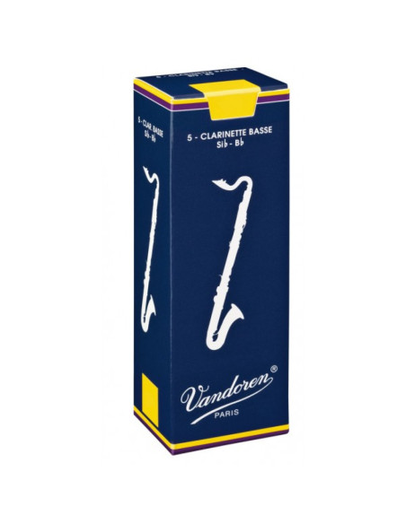 Caja 5 Cañas Clarinete Bajo Vandoren Tradicional 2 azul